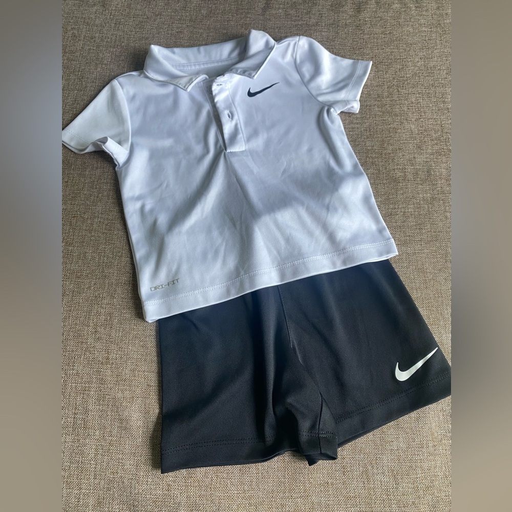 Nike Kids White Polo with Black Shorts